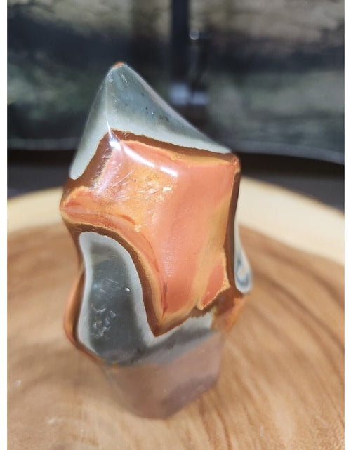 Load image into Gallery viewer, .90LB 1Pcs Natural Polychrome Ocean Jasper Crystal Flame Point Carved Healing
