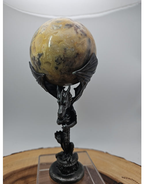 Load image into Gallery viewer, 1.13lb 72mm Crazy Lace Agate W/Dragon Stand
