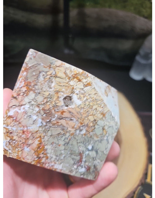 Load image into Gallery viewer, 2.83LB 1Pcs Natural Ocean Jasper Onyx Quartz Crystal Geode Square Heptahedron
