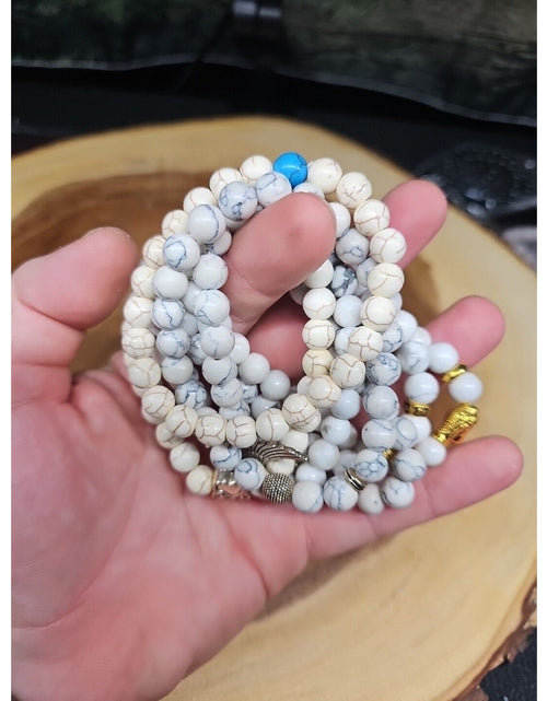 Load image into Gallery viewer, Natural Howlite Stone Bracelets 7pc Set
