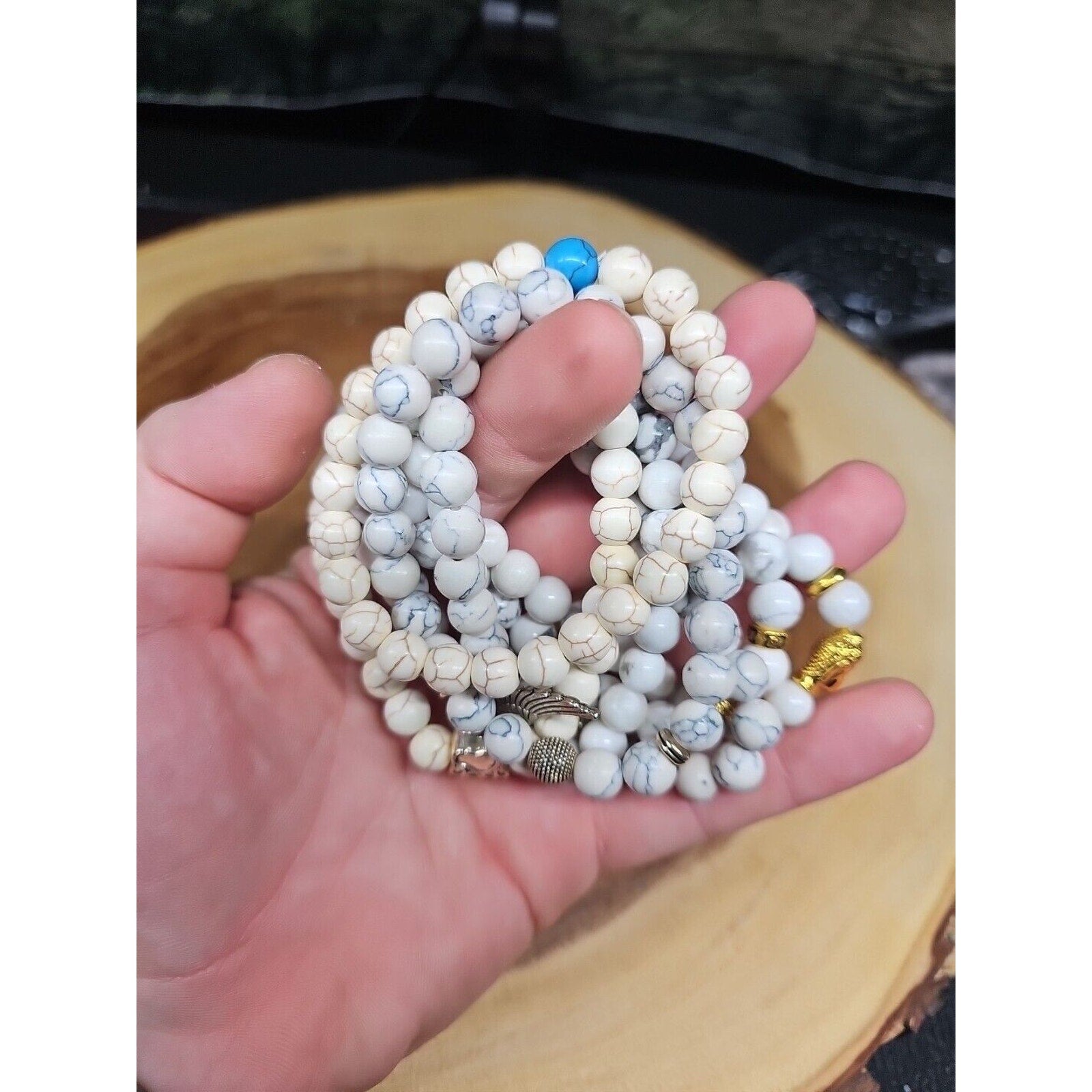 Natural Howlite Stone Bracelets 7pc Set
