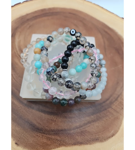 Natural Quartz Crystal Bracelets Lot 7pcs