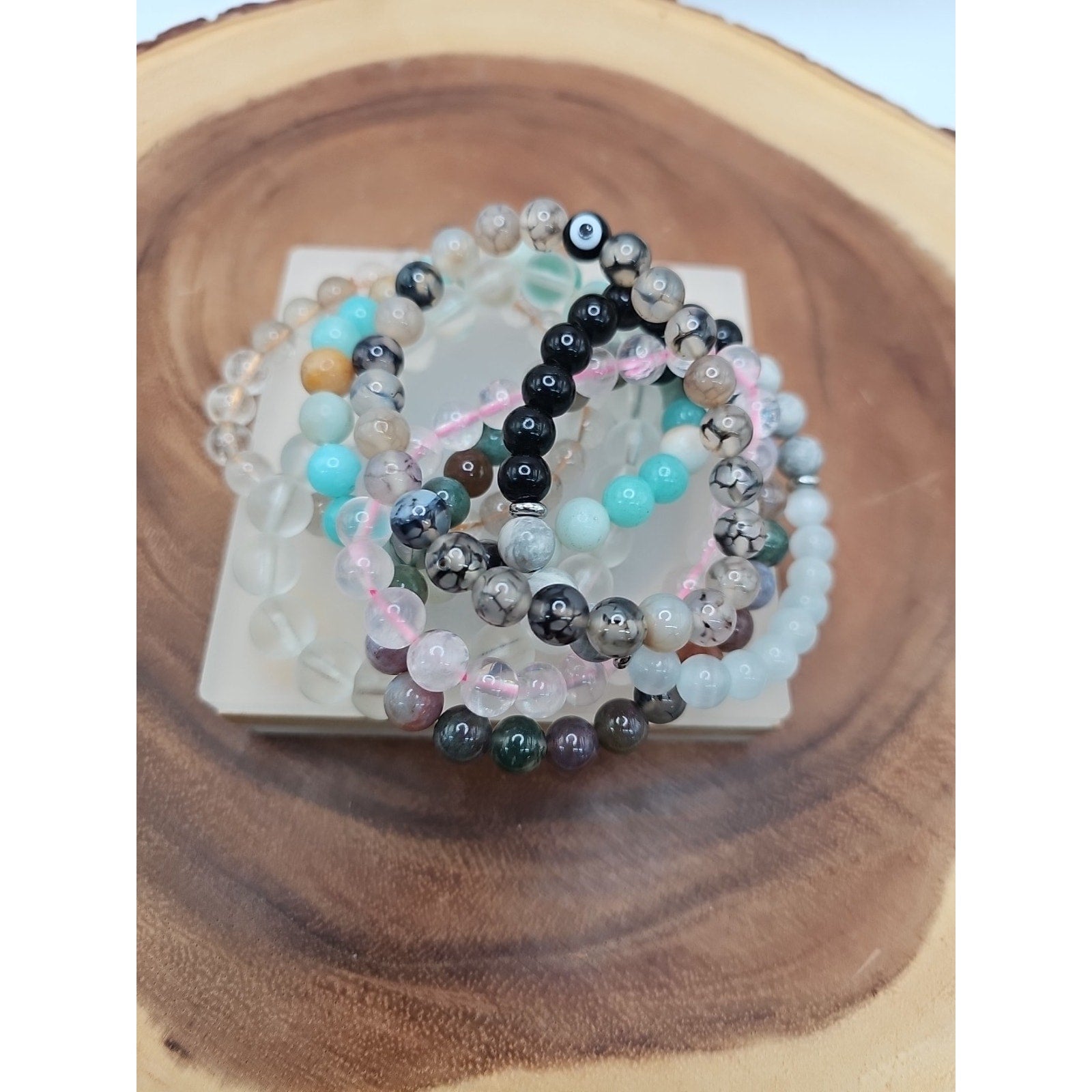 Natural Quartz Crystal Bracelets Lot 7pcs
