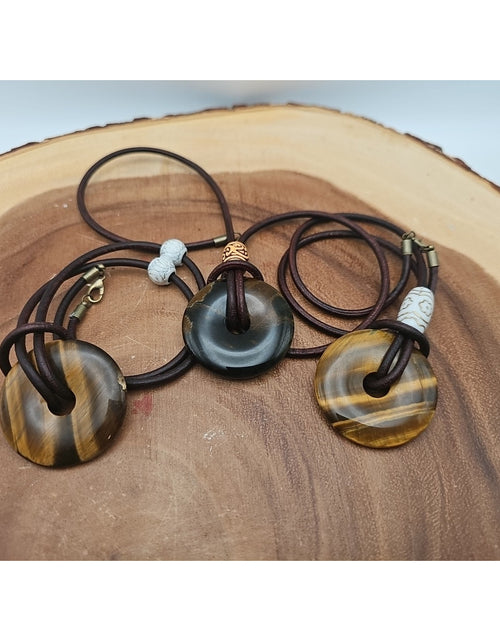 Load image into Gallery viewer, Tigers Eye Necklace 16in 1each Handmade To Order
