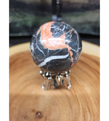 Ocean Jasper Sphere .75lbs 58mm. W/ Elephant Stand