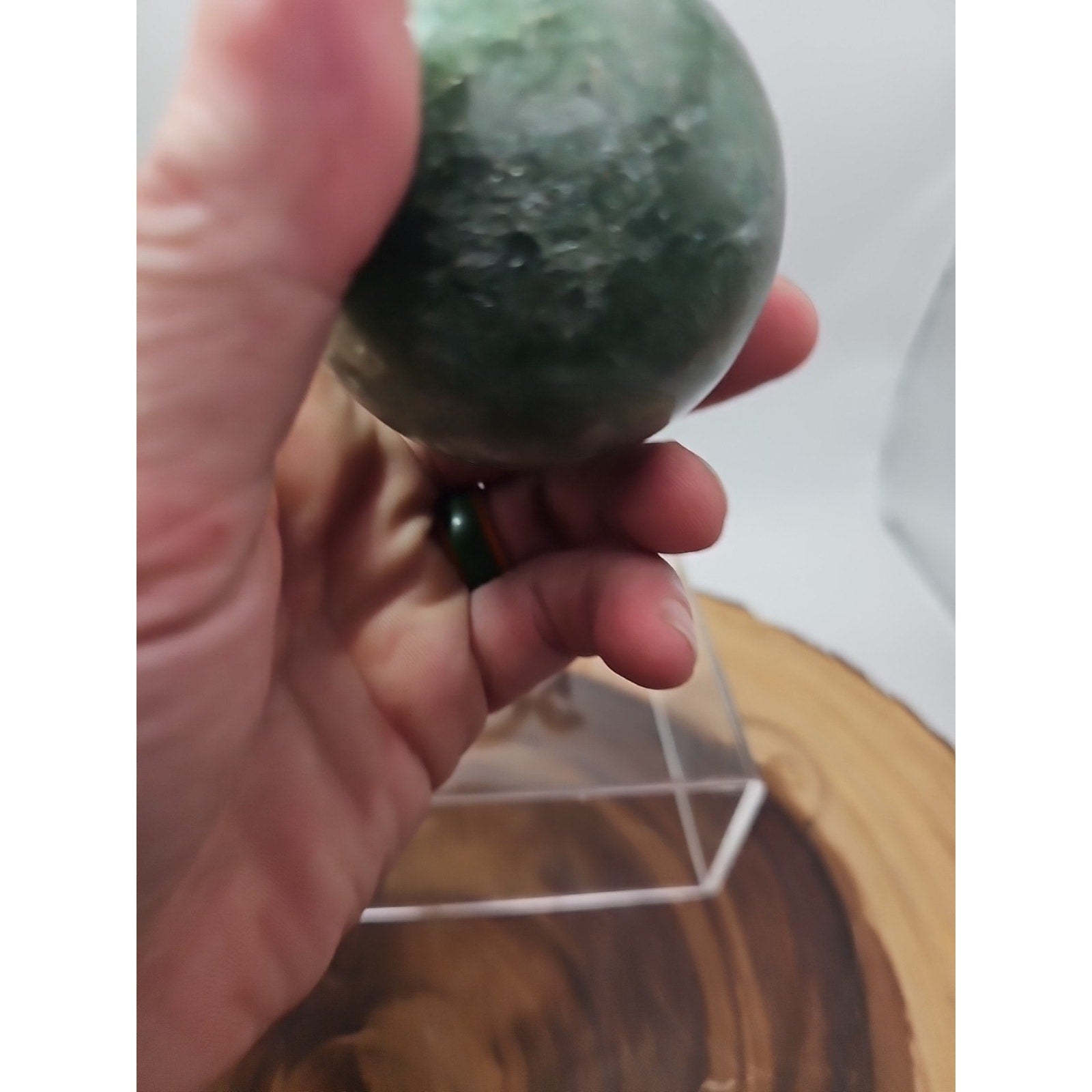 Green Strawberry Quartz 62mm .73lb W/stand