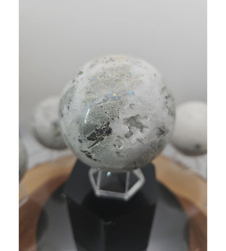 1 Each Natural Golden Pyrite & Jasper Crystal Sphere Ball Polished 55mm +