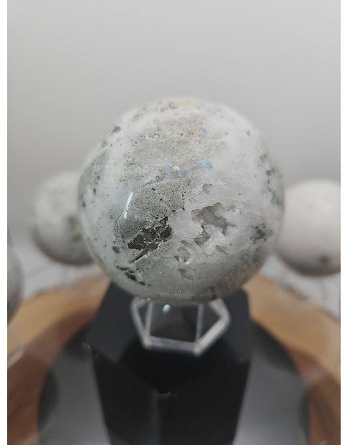 Load image into Gallery viewer, 1 Each Natural Golden Pyrite &amp; Jasper Crystal Sphere Ball Polished 55mm +

