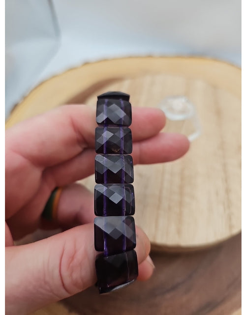 Load image into Gallery viewer, 35.4g Natural Dream Purple Amethyst And Agate Crystal Bangle Bracelet Handmade
