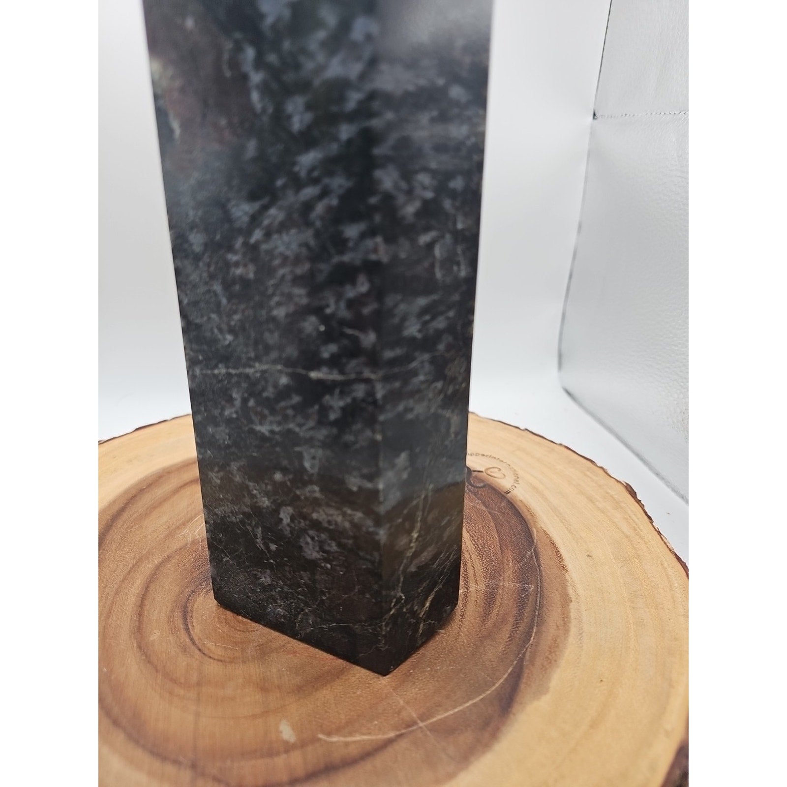 8.23lb Arfvedsonite Garnet Blue Flashes Crystal Point Tower Polished