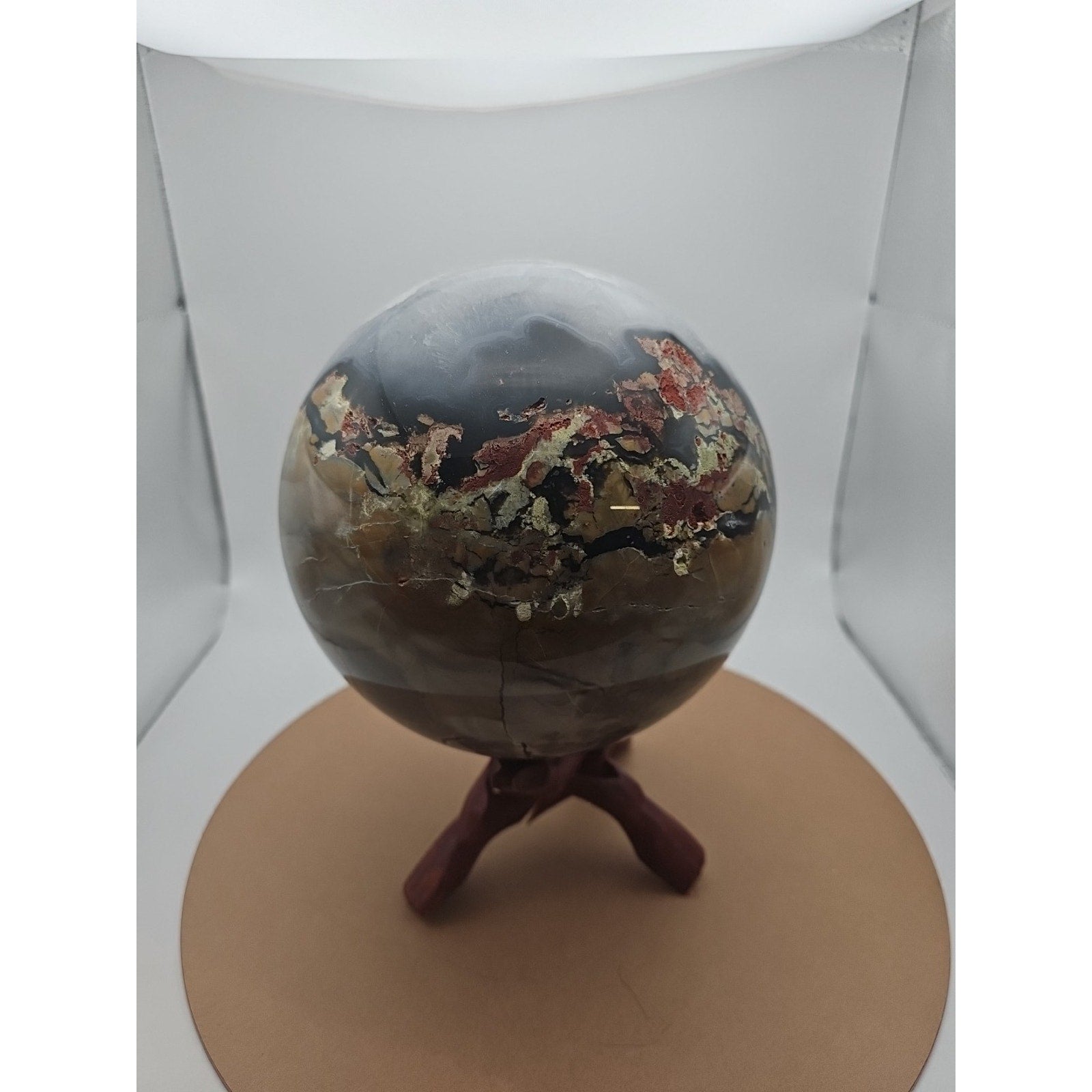 12.1LB Natural volcano Agate Quartz sphere Crystal Ball Mineral specimen Healing