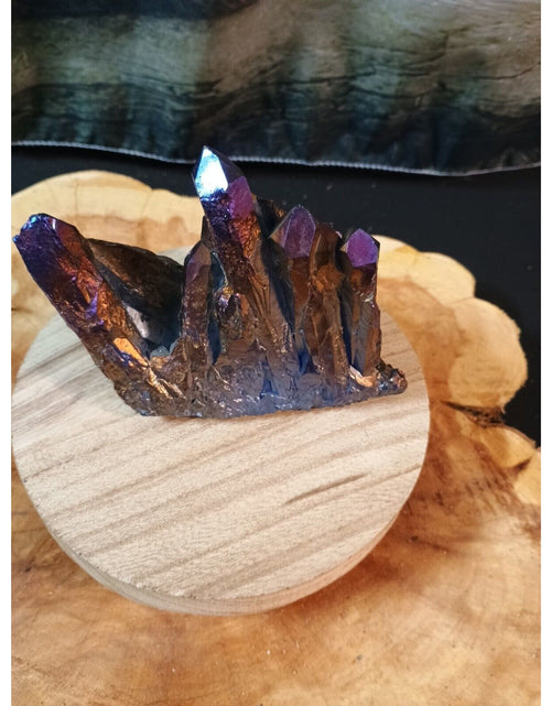 Load image into Gallery viewer, 1.2lb Rainbow Aqua Aura Quartz Crystal Cluster Points Titanium Coating
