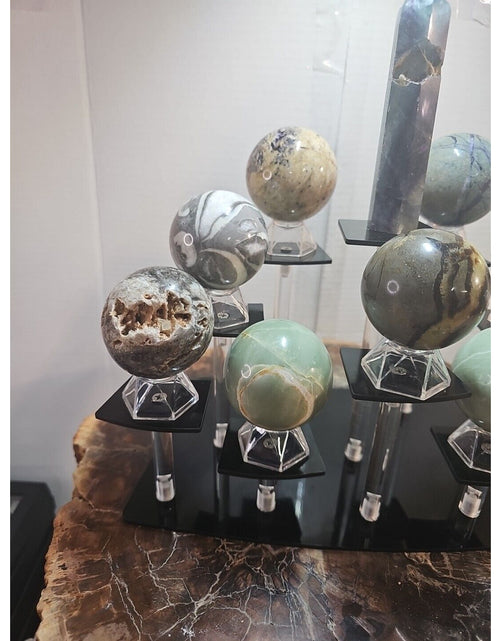 Load image into Gallery viewer, 10Pcs Natural Phantom Chevron And 3 different Ocean Jasper + Fluorite Tower.
