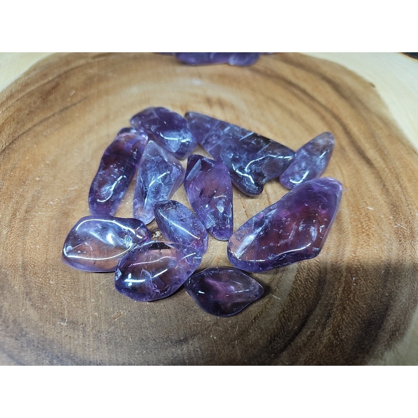 11Pcs Raw Natural Purple Amethyst Quartz Crystal Tumbled Healing Brazil .44lbs