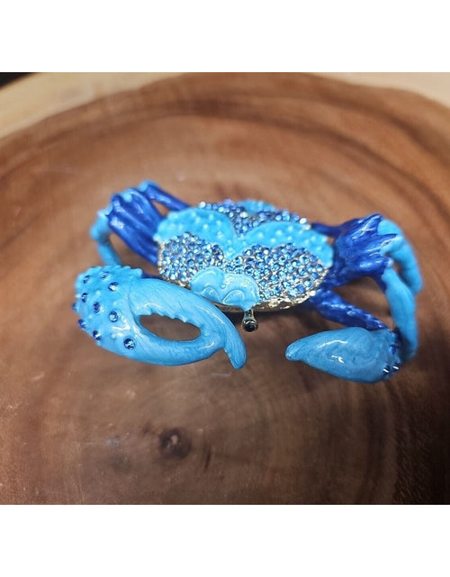 Load image into Gallery viewer, Crab Trinket Box W/3 Herkimer Diamonds Covered In Gemstones
