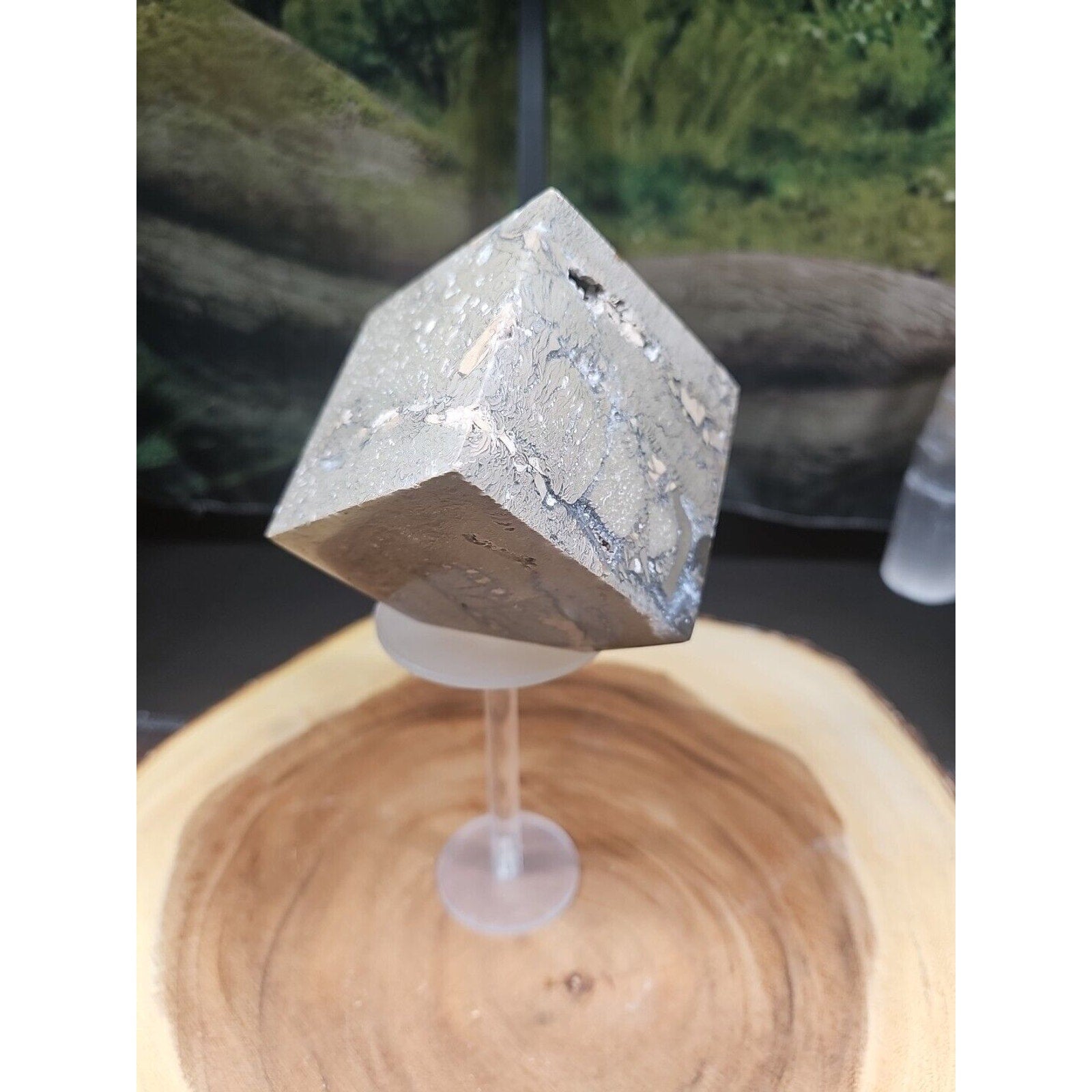 2.41LB 1Pcs Natural Ocean Jasper Onyx Quartz Crystal Geode Square Heptahedron