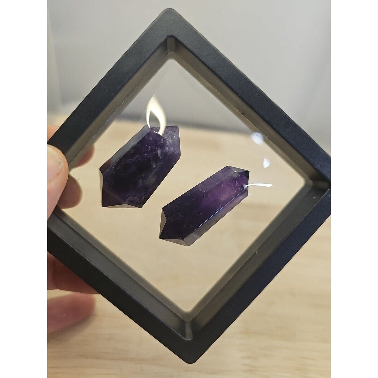 Natural Purple Amethyst Quartz Crystal Point Wand Healing Stone 4-5cm