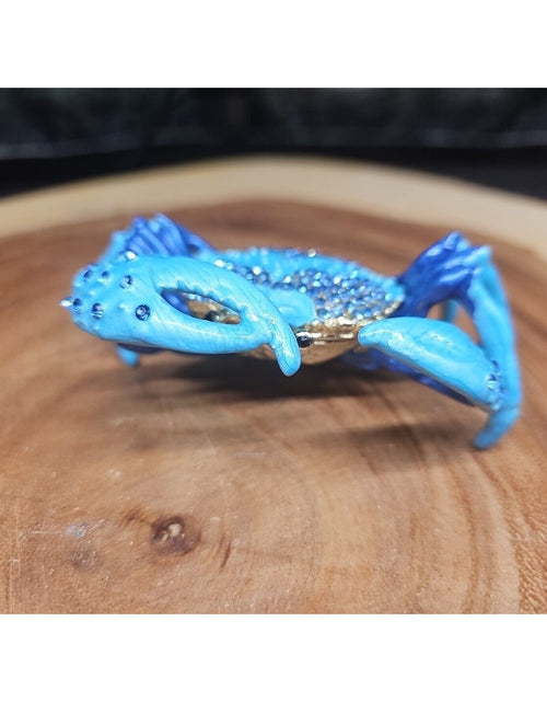 Load image into Gallery viewer, Crab Trinket Box W/3 Herkimer Diamonds Covered In Gemstones
