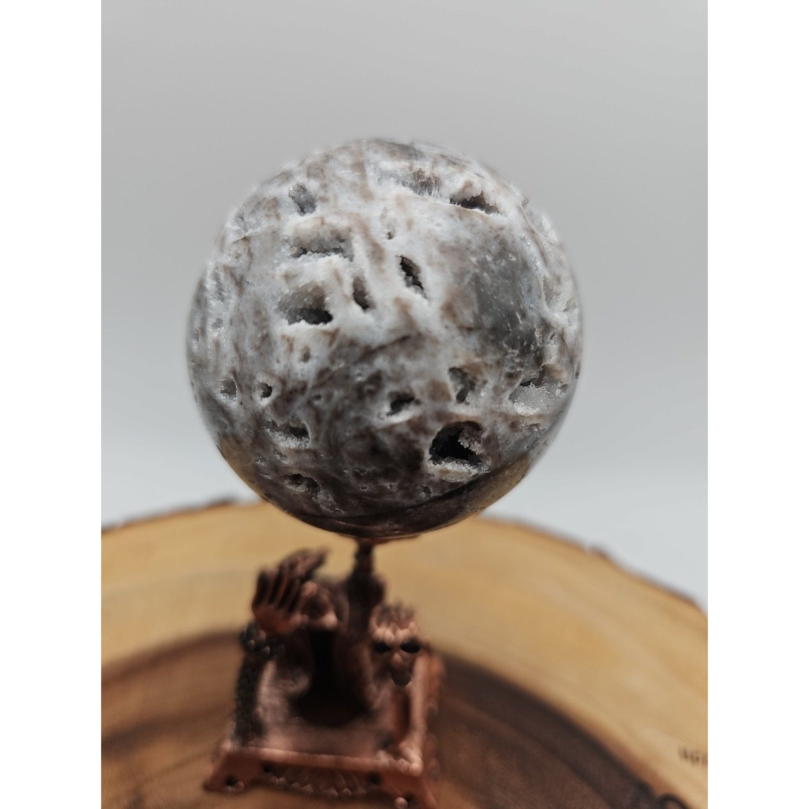 Druzy Ocean Jasper Sphere 62mm With Stand