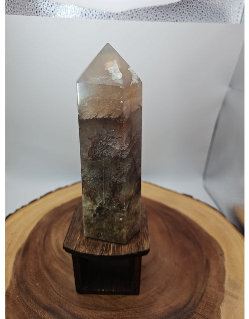 Load image into Gallery viewer, 1.95lb Fluorite Quartz Crystal Point W/Stand
