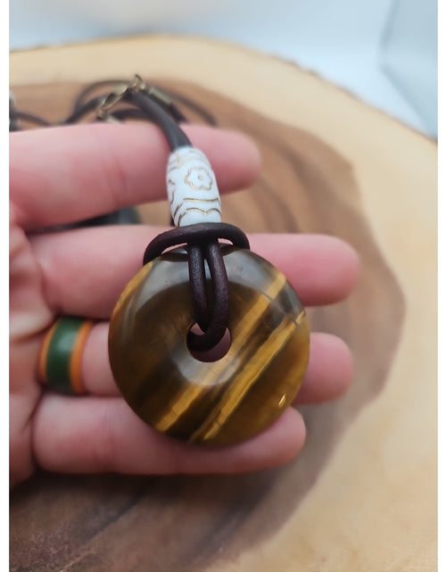 Load image into Gallery viewer, Tigers Eye Necklace 16in 1each Handmade To Order
