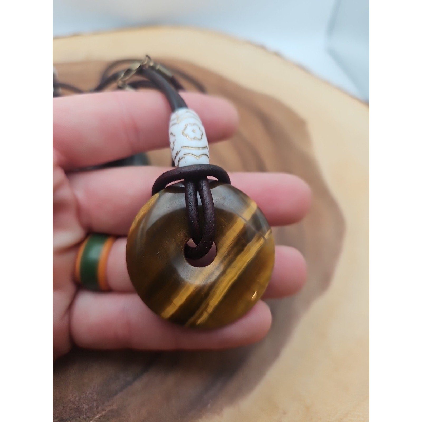 Tigers Eye Necklace 16in 1each Handmade To Order