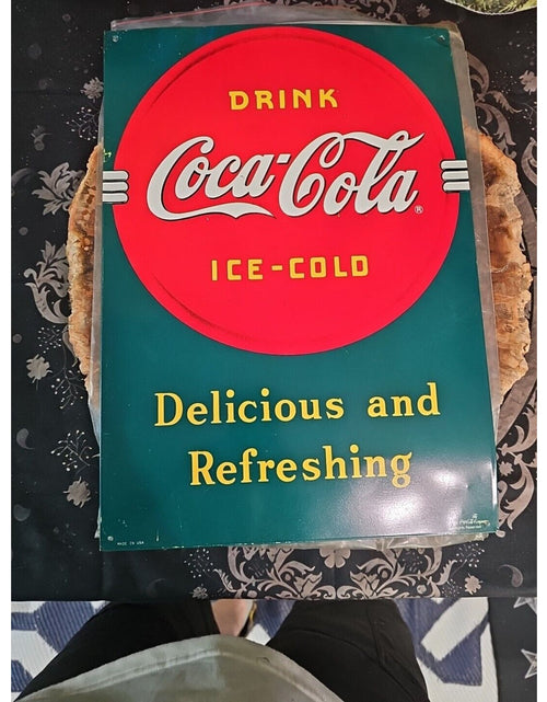 Load image into Gallery viewer, coke sign vintage 1989
