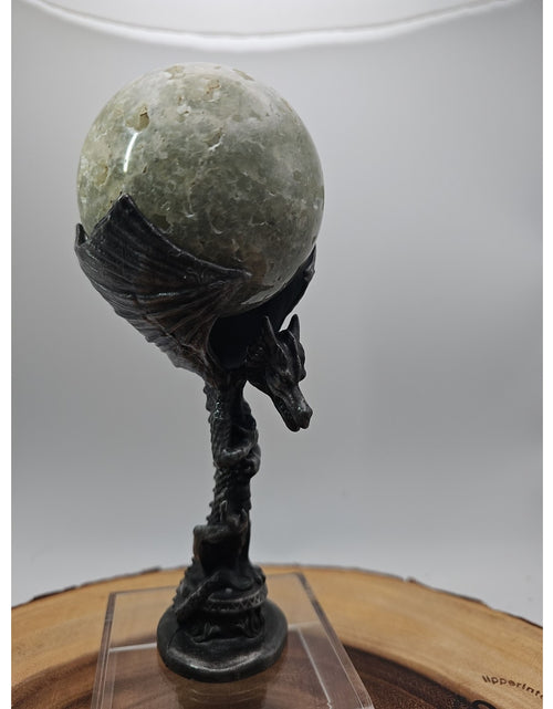 Load image into Gallery viewer, 1lb 70mm Green Quartz W/Dragon Stand
