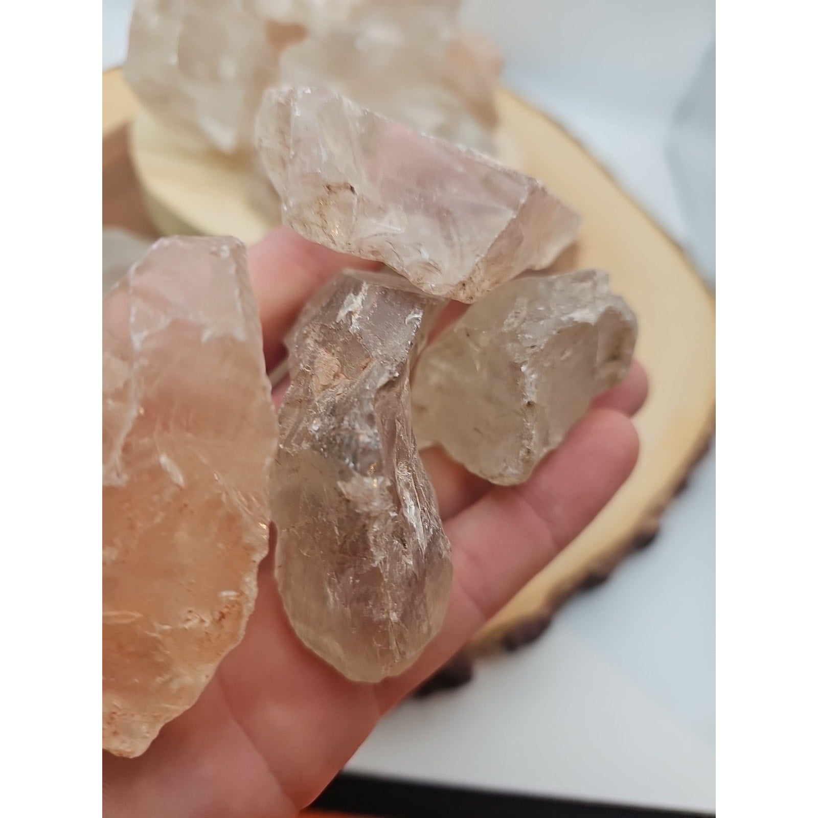 1lb Natural Raw Clear White Quartz Crystal Original Healing 5pcs Avg