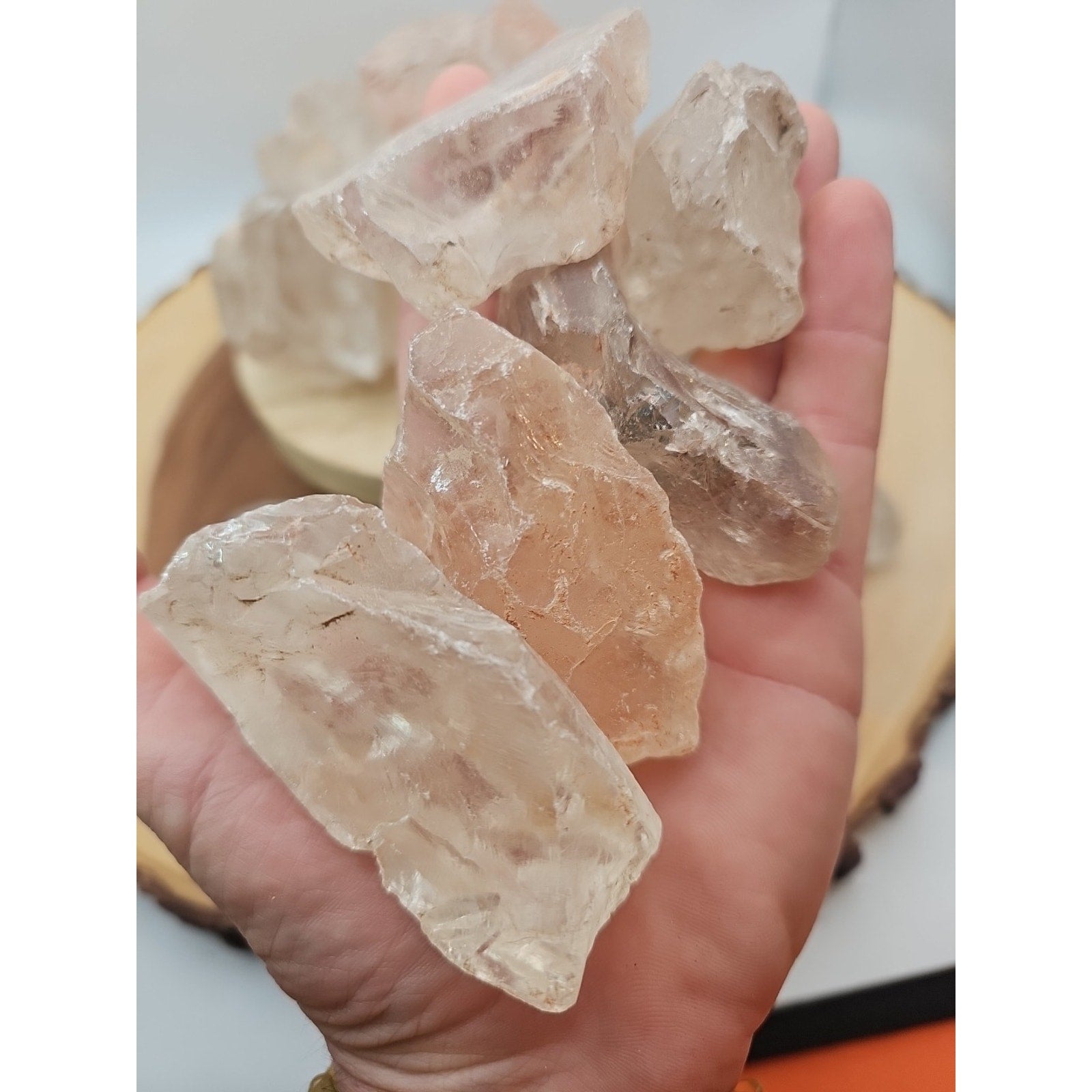 1lb Natural Raw Clear White Quartz Crystal Original Healing 5pcs Avg