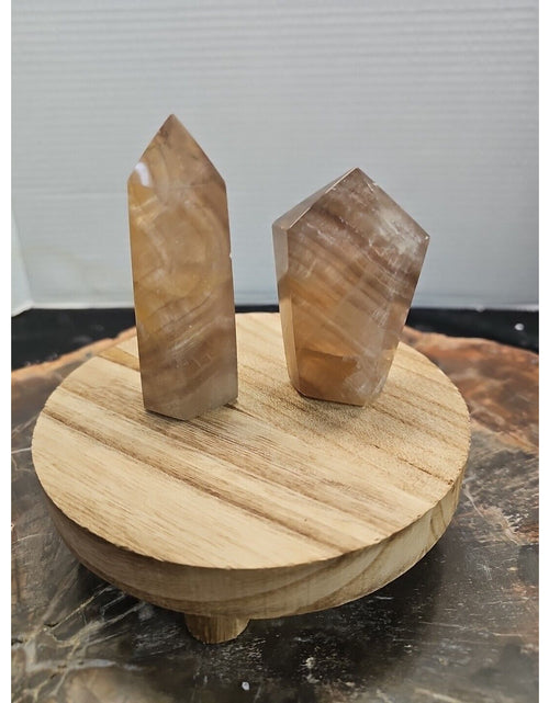 Load image into Gallery viewer, 2Pcs Natural Rainbow Fluorite Quartz Crystal Point Tower Polished Healing
