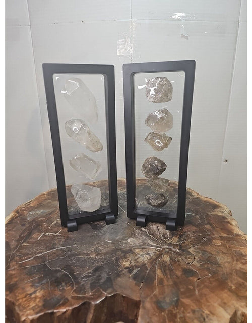 Load image into Gallery viewer, Quartz Crystal &amp; Smokey Quartz W/Stands Total Weight 1.33lbs Great Show Item
