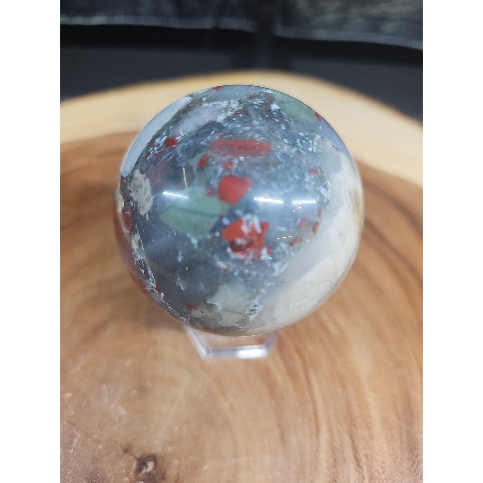 Natural Quartz Crystal Jasper Sphere Ball Polished 63mm &stand