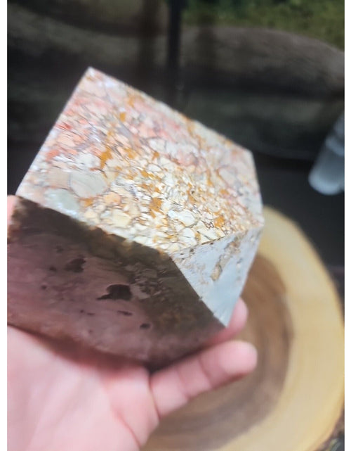 Load image into Gallery viewer, 2.83LB 1Pcs Natural Ocean Jasper Onyx Quartz Crystal Geode Square Heptahedron
