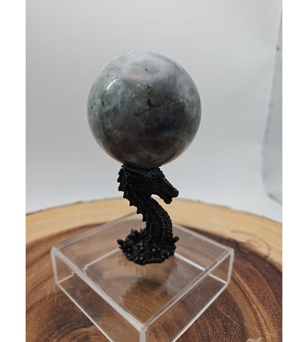 Rainbow Labradorite Sphere .45lb 53mm W/Dragon Stand