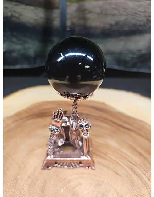 Load image into Gallery viewer, Black Obsidian Quartz Sphere 50mm W/Stand
