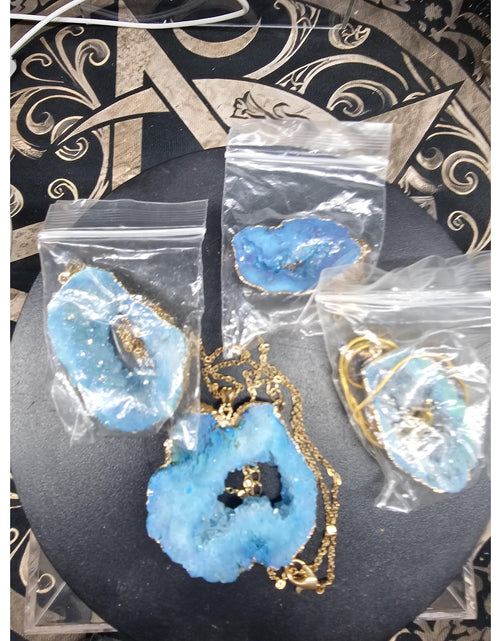 Load image into Gallery viewer, Blue Agate Necklace with 16in Chain
