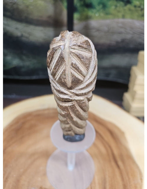 Load image into Gallery viewer, Vintage ABSTRACT STONE HEAD Sculpture Stone 1 lb W/Stand
