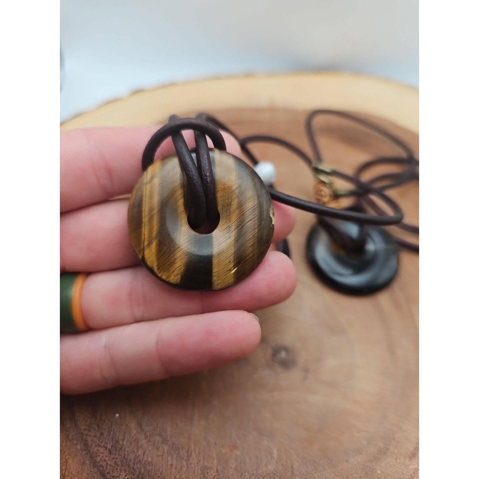 Tigers Eye Necklace 16in 1each Handmade To Order