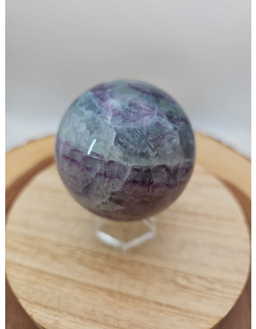 Load image into Gallery viewer, 1.09lb Natural Rainbow Fluorite Quartz Crystal Sphere Ball Polished
