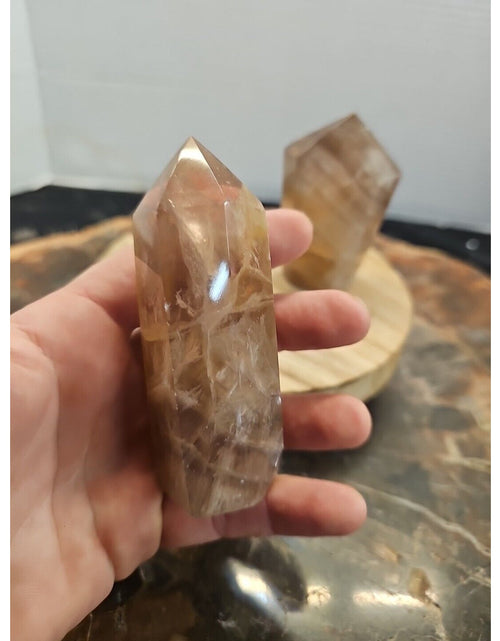 Load image into Gallery viewer, 2Pcs Natural Rainbow Fluorite Quartz Crystal Point Tower Polished Healing
