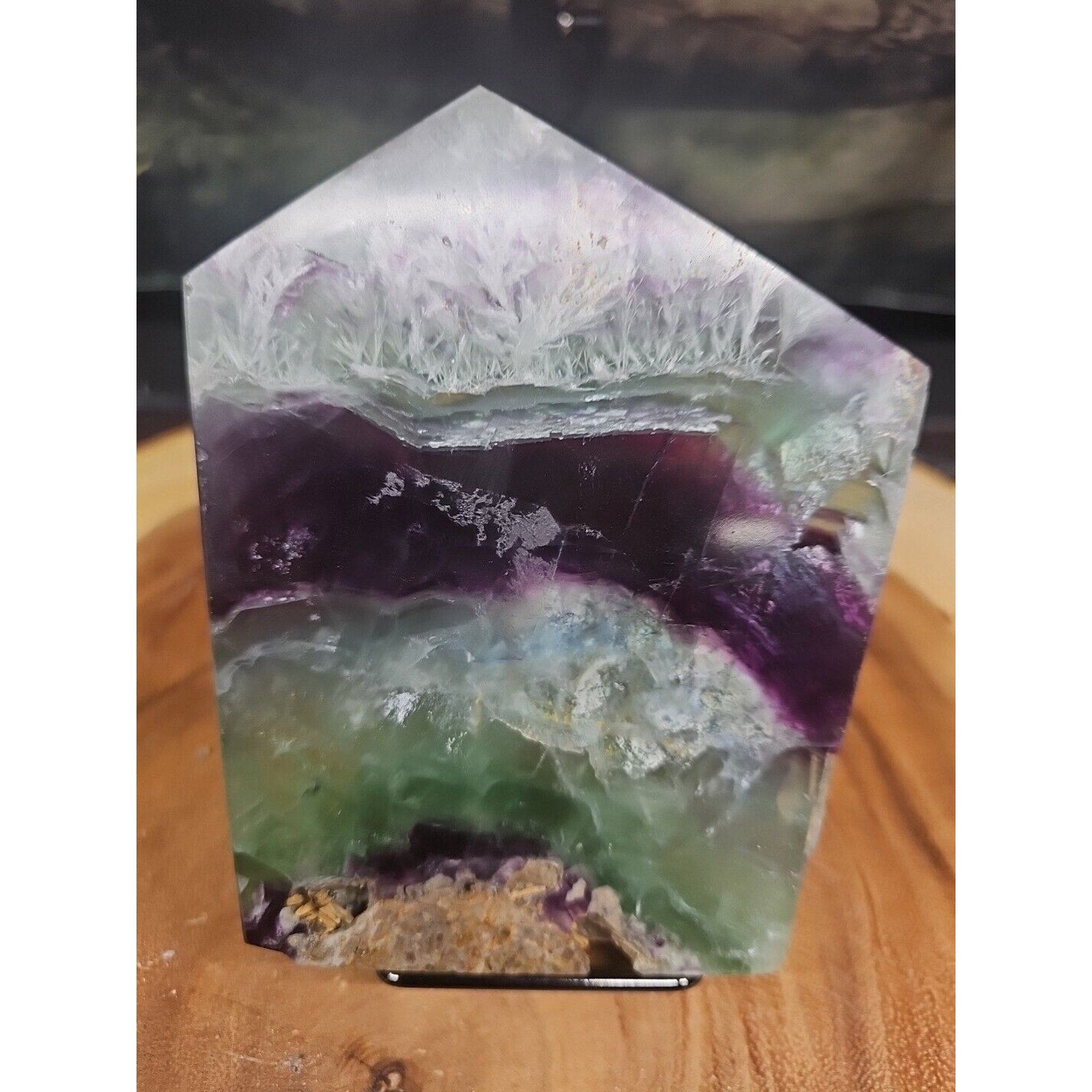 1.15LB Natural fluorite snowflake feather fluorite crystal quartz healing