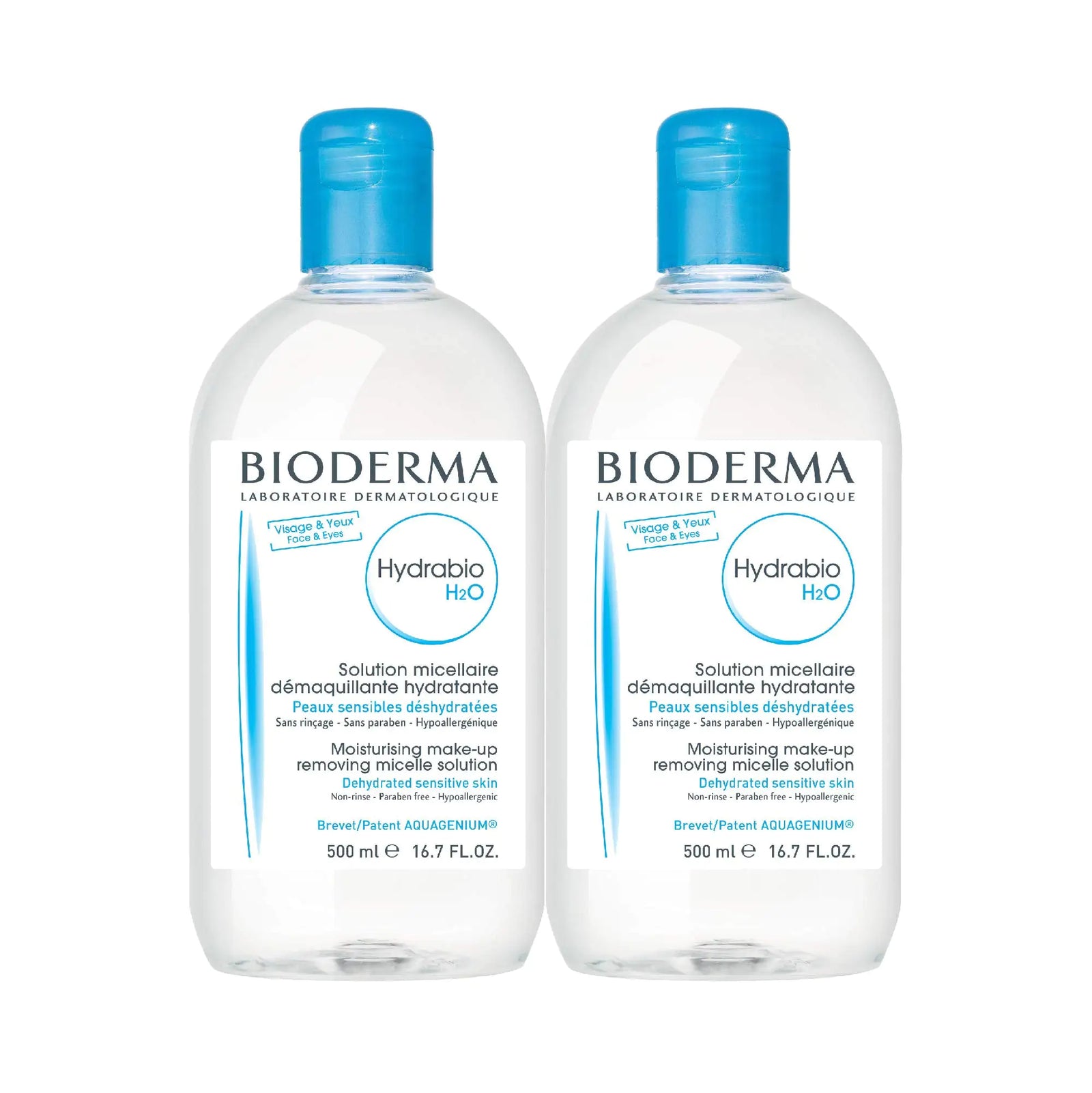 Bioderma - Hydrabio H2O Micellar Water - Face Cleanser and Makeup Remover - Micellar Cleansing Water for Dehydrated Sensitive Skin 33.4 Fl Oz (Pack of 1)