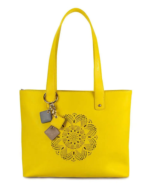 Load image into Gallery viewer, Sprout Leather Tote -Lemon
