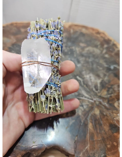 Load image into Gallery viewer, Lavender wrapped crystal W/ Huge White Quartz Healing
