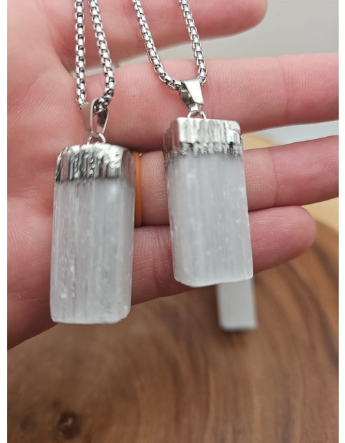 Load image into Gallery viewer, Selenite Crystal Necklace 1 Each W/Chain
