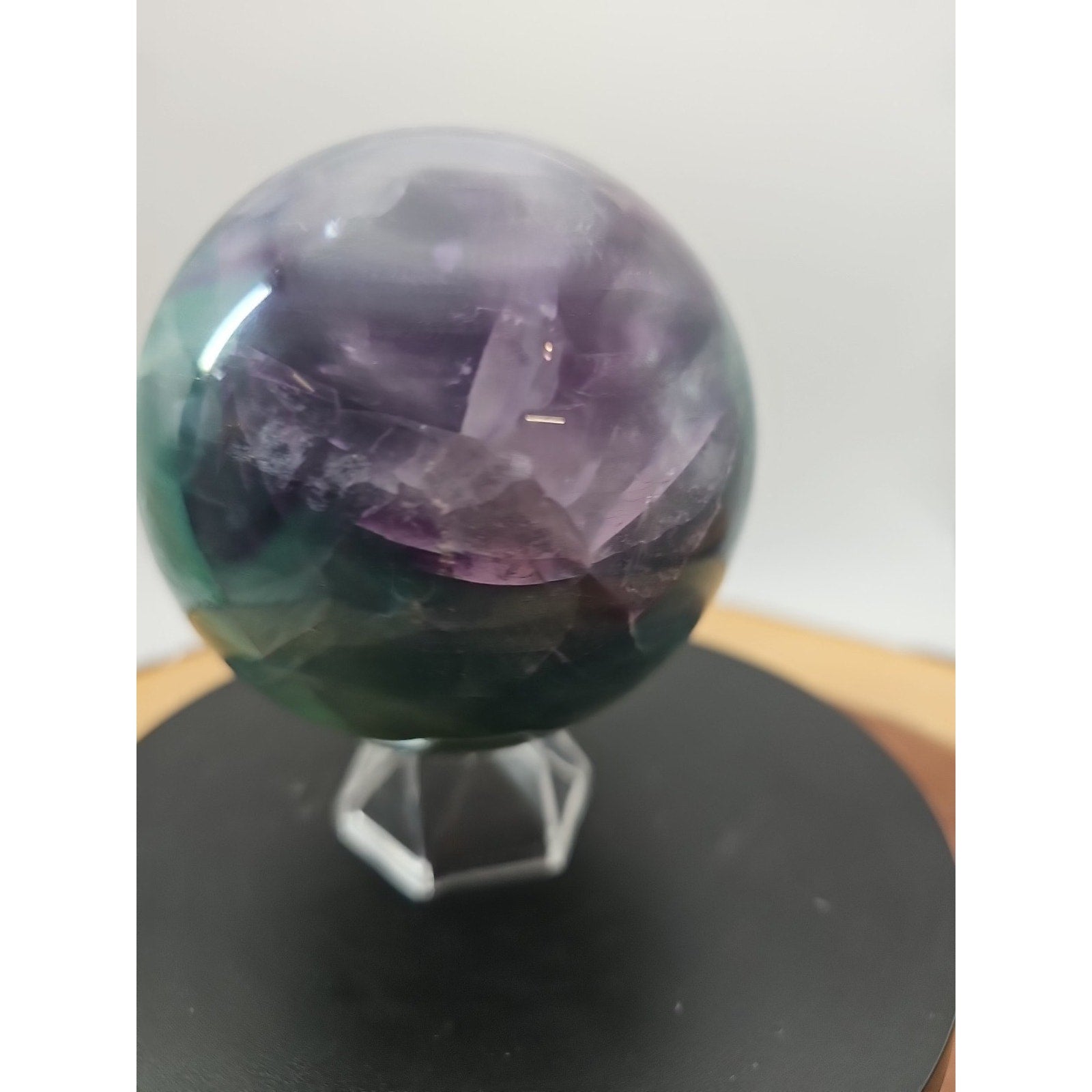 2.11lbs Natural Rainbow Fluorite Quartz Crystal Sphere Ball Polished Healing