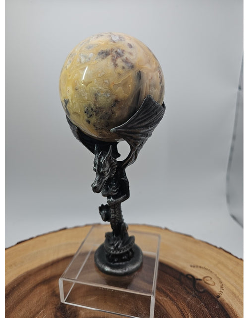 Load image into Gallery viewer, 1.13lb 72mm Crazy Lace Agate W/Dragon Stand
