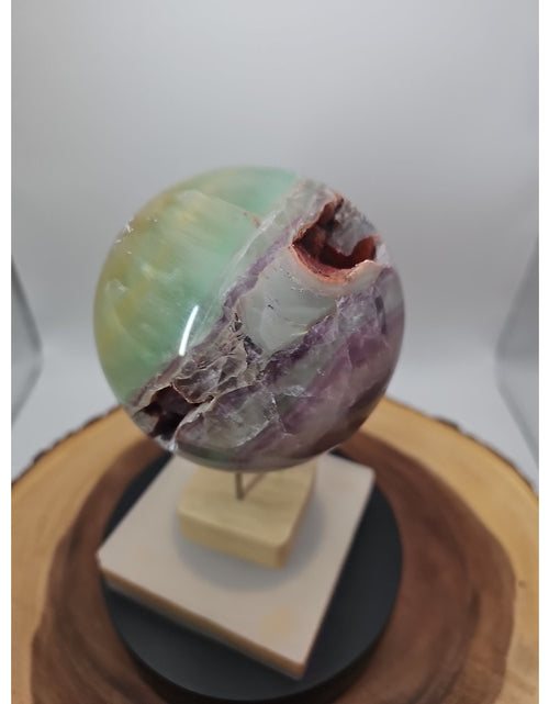 Load image into Gallery viewer, Rainbow Fluorite Quartz Crystal Sphere - Polished Healing
