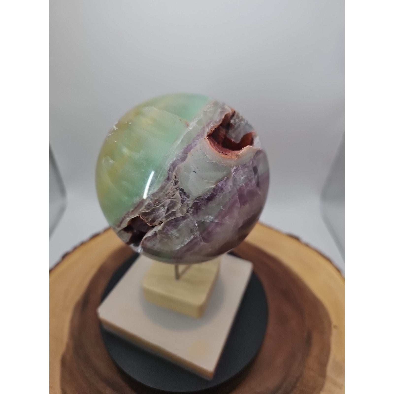 Rainbow Fluorite Quartz Crystal Sphere - Polished Healing